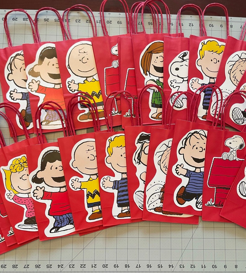 Peanuts Snoopy Banner Gift Bags Goodie Bags Party Birthday Etsy