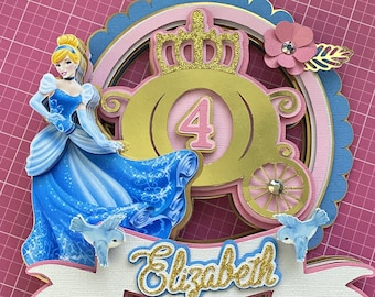 Cinderella cake topper/ birthday decorations/ custom cake topper/ Cinderella birthday party/ princess cake topper/ girl party/ child’s party