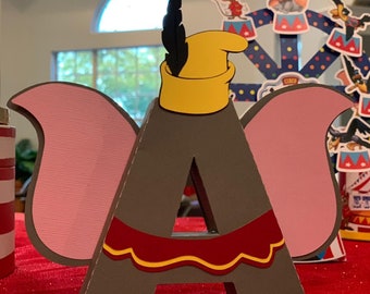 Dumbo Benutzerdefinierte 3D-Buchstaben, 3D-Buchstaben, benutzerdefinierte Buchstaben, personalisierte 3D-Buchstaben, Dumbo-Geburtstagsfeier, Dumbo der Fliegenelefant, Dumbo-Party,