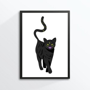 Din A4 picture art print without frame - Mystical Cat - Wicca Gothic Occultism Occult Poster Gift