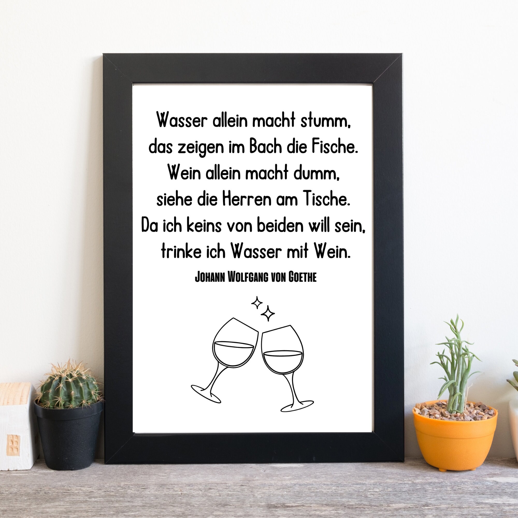 Din A4 Kunstdruck ohne Rahmen Zitat Spruch Goethe Weinschorle Wein Vino  Küche Esszimmer Bar Druck Poster Bild - Etsy.de