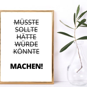 Din A4 Kunstdruck ohne Rahmen Spruch Machen Motivation Mut Erfolg Tun Zitat Bild Poster Bild 3