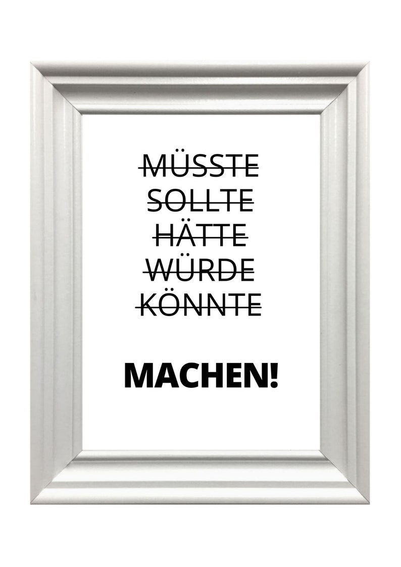 Din A4 Art Print zonder Frame Zeggen Maken Motivatie Moed Succes Doing Quote Image Poster afbeelding 4