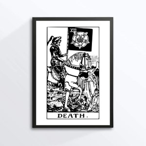 Din A4 Kunstdruck ohne Rahmen - Tarot Tarotkarte - Death - Der Tod - Raider White - stilisiert Wahrsagen Esoterik Zukunft Druck Poster Bild