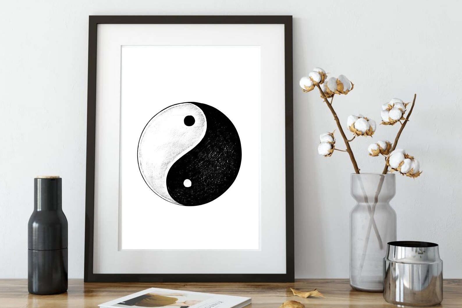 Din A4 Kunstdruck ungerahmt Spruch Ying Yang Zen Feng Shui
