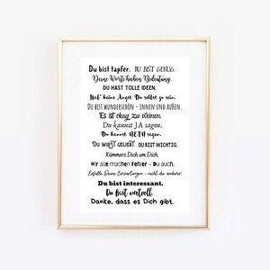 Din A4 Art Print without Frame - You Are Enough - Regalo Motivazione Cresima Comunione Youth Room Coraggio Cresima Incoraggiamento - Immagine Teen