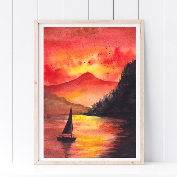 3er Set Aquarell Segelboot Kunstdrucke DIN A4 | Maritime Poster Für Badezimmer & Wohnzimmer – Ohne Rahmen