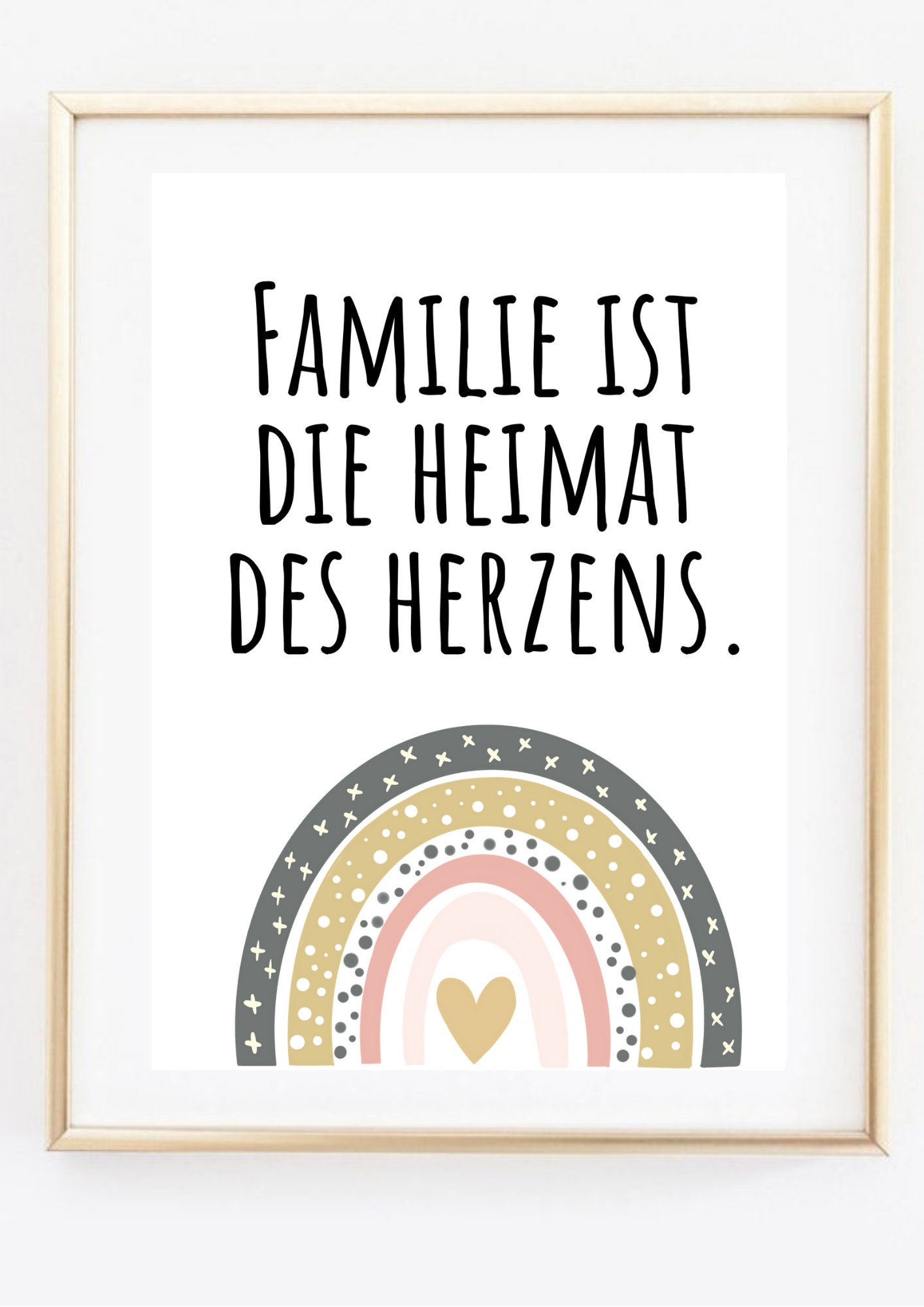 Din A4 Kunstdruck ohne Rahmen Spruch Familie ist die Heimat des Herzens