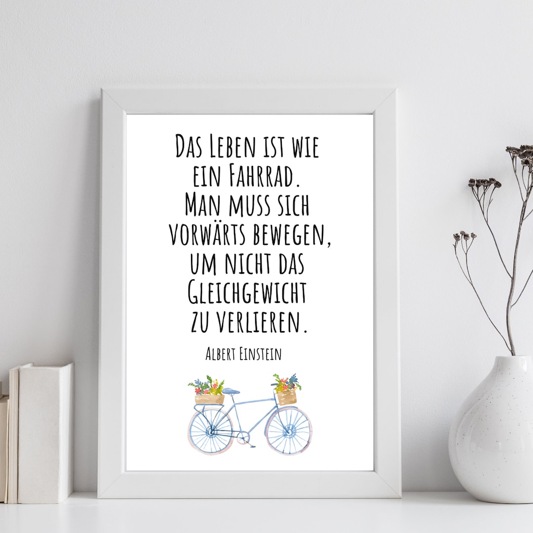 Din A4 Kunstdruck ohne Rahmen Spruch Albert Einstein Das Leben ist wie
