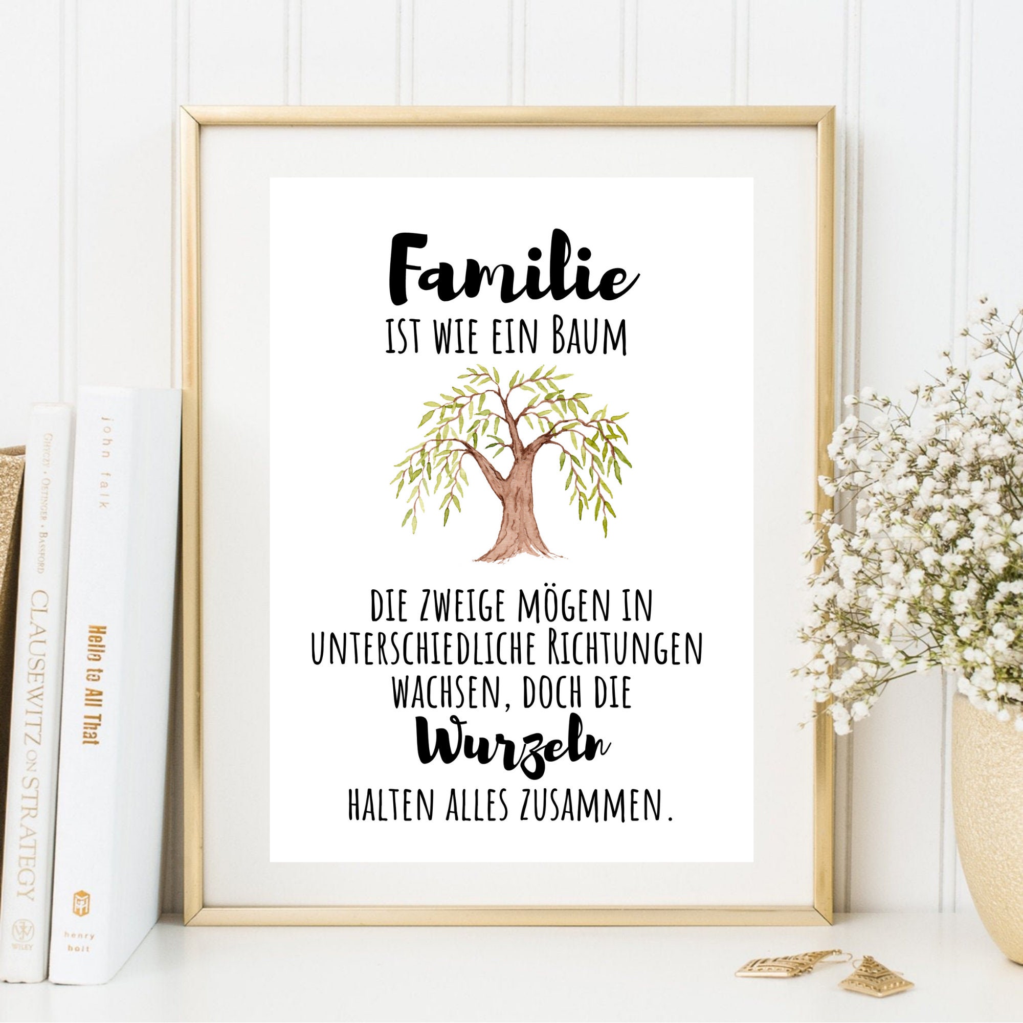Din A4 Kunstdruck ohne Rahmen Spruch Familie ist wie ein Baum