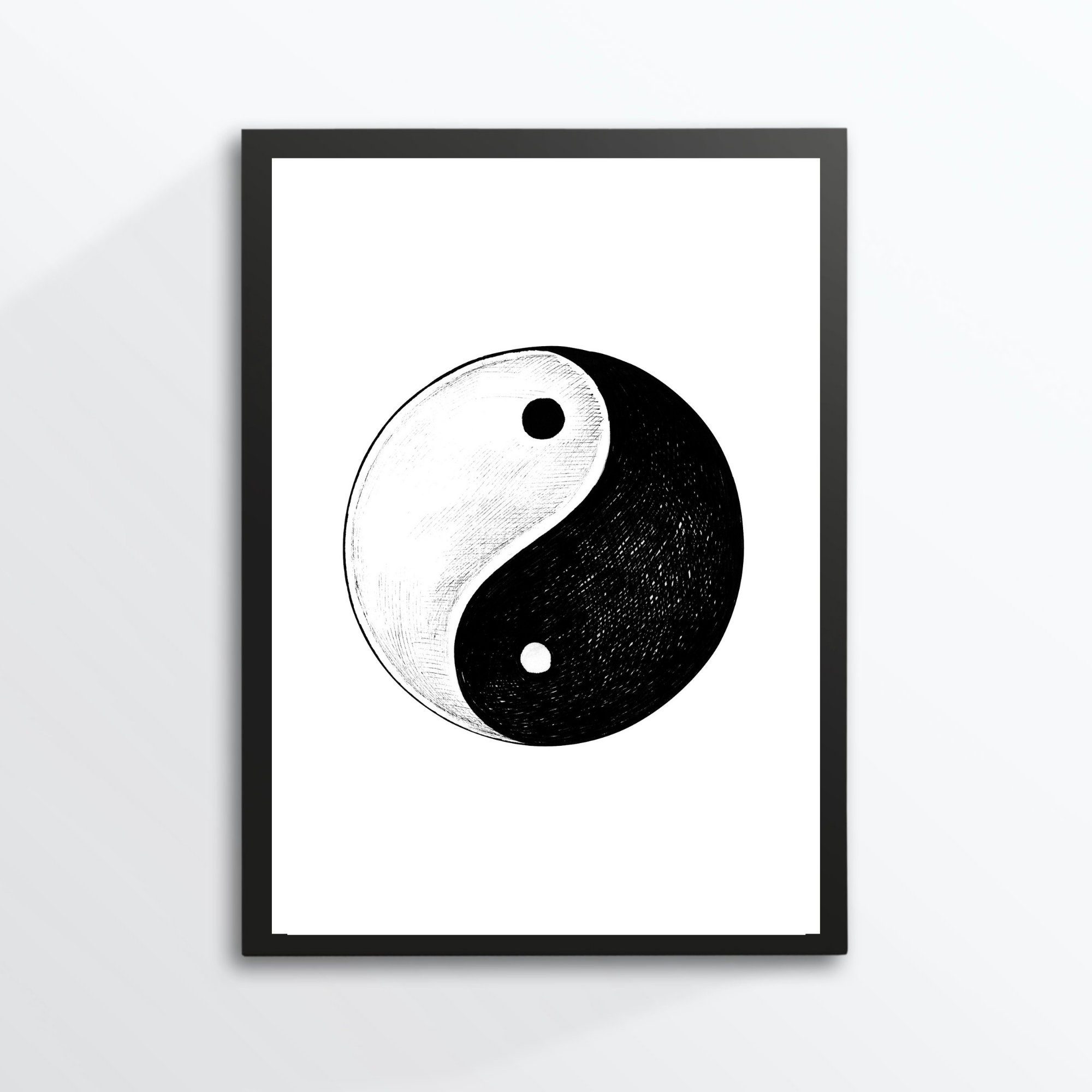 Din A4 Kunstdruck ungerahmt Spruch Ying Yang Zen Feng Shui Zeichnung