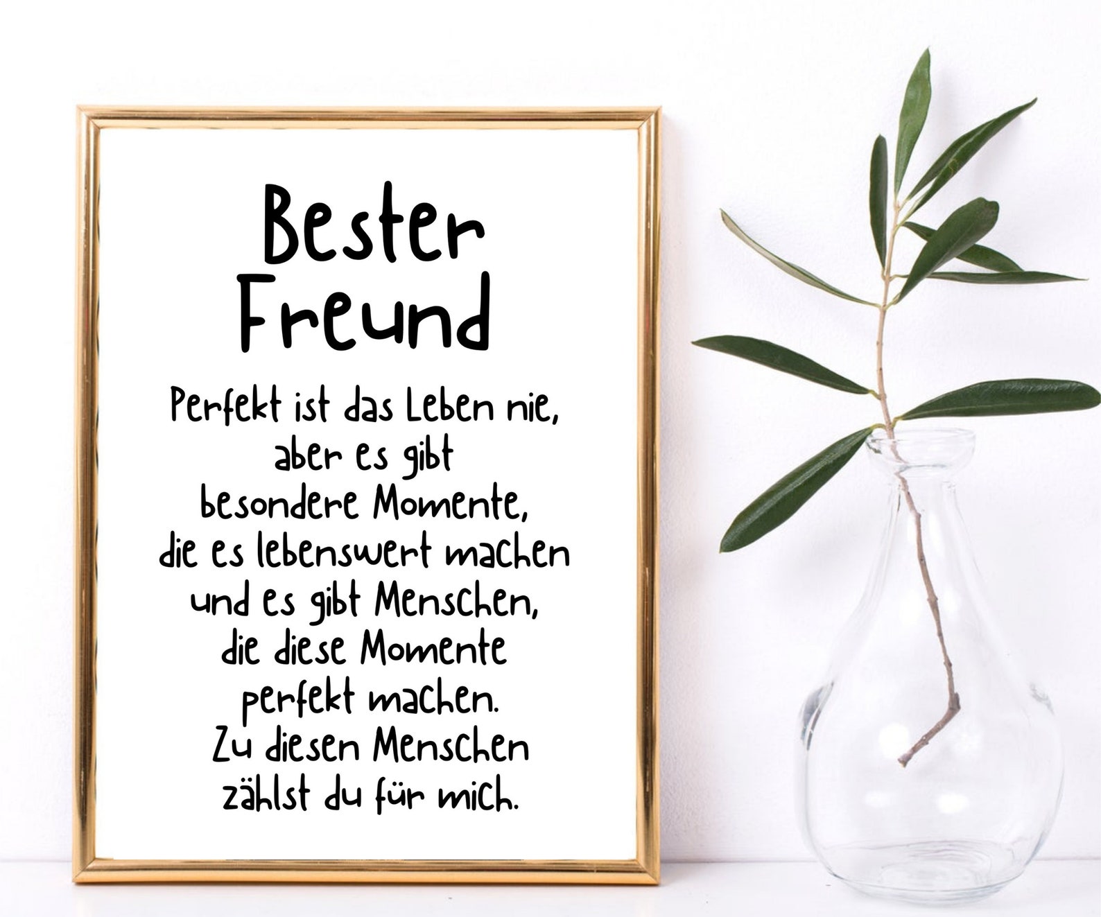 Din A4 Kunstdruck ohne Rahmen Spruch Bester Freund Danke