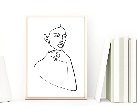 Din A4 Art Print Unframed Drawing Abstract Minimalism Woman Etsy