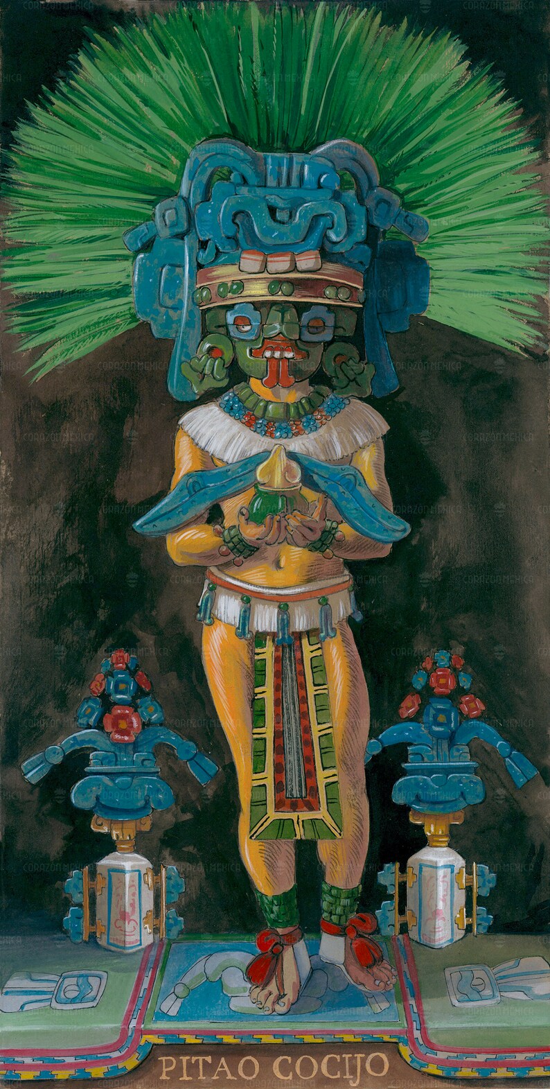 Pitao Cocijo Tlaloc Rain God Native American Mexico Aztec | Etsy