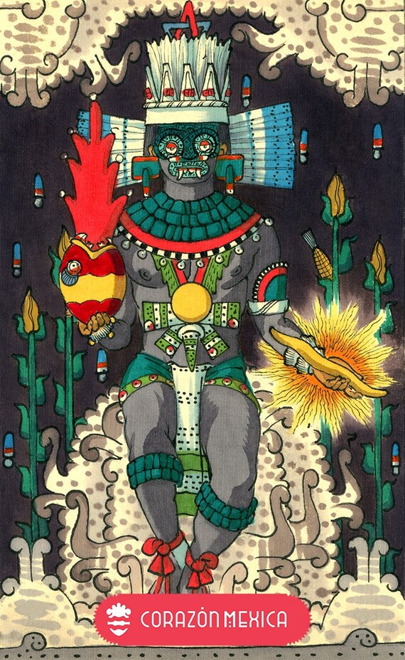 Yollotecuhtli Tlaloc Aztec Mexican Tarot Corazon Mexica | Etsy Yollotecuhtli Tlaloc Aztec Mexican Tarot Corazon Mexica | Etsy