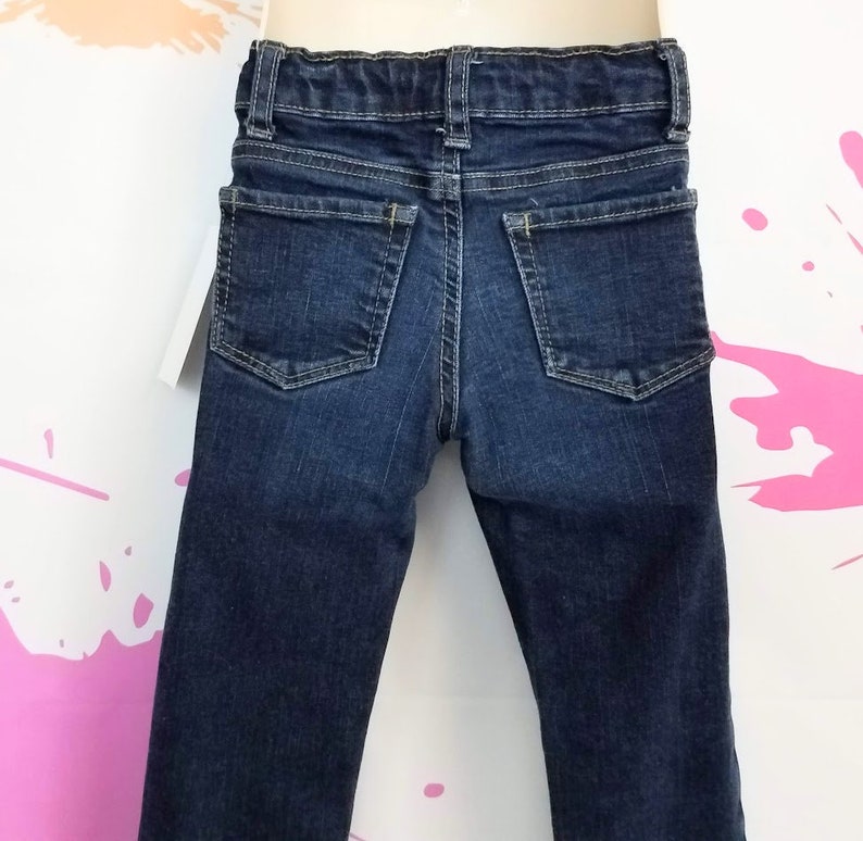 Destroyed Adjustable Waist Jeans Toddler/'s Refashioned Distressed Denim Jeans Free Shipping Toddler Girl/'s Size 3 T Skinny Jeans
