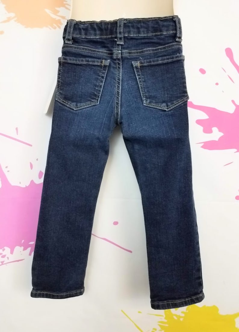 Destroyed Adjustable Waist Jeans Toddler/'s Refashioned Distressed Denim Jeans Free Shipping Toddler Girl/'s Size 3 T Skinny Jeans