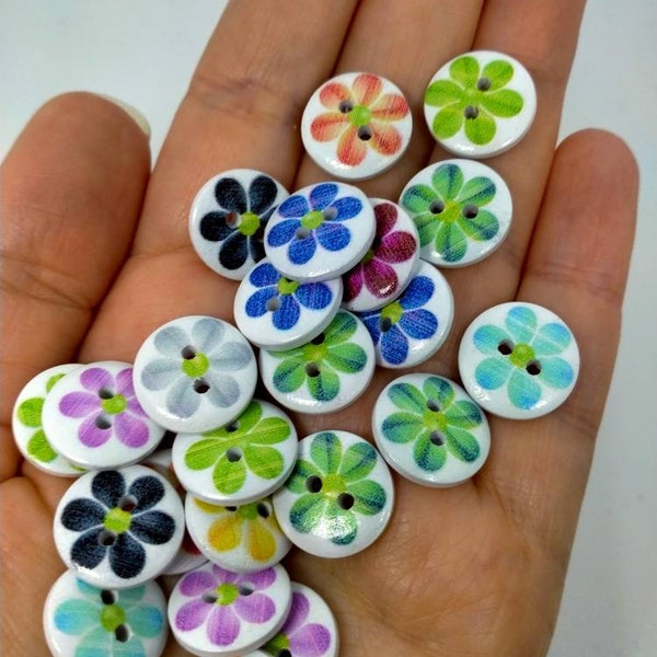 Flower buttons, shaped buttons,  bulk buy buttons, round buttons, wooden buttons, scrapbooking, embellishments, craft supplies,