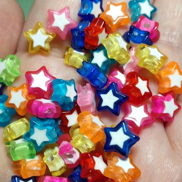 Star Beads, bright Childrens beads, kids craft, activity packs, cheap beads, boredom packs, uk seller, beads, plastic beads, bright beads
