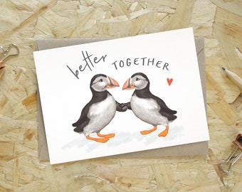 Puffins Anniversary Card