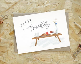 Breakfast In Bed Birthday Card