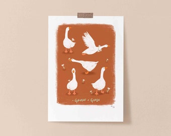 Geese Illustrated Art Print