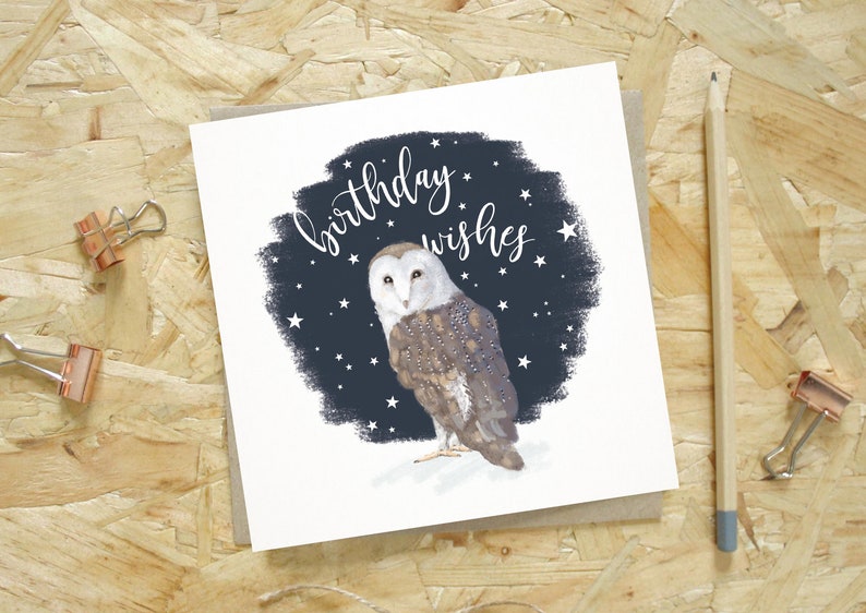 Carte D Anniversaire De Hibou Etsy France