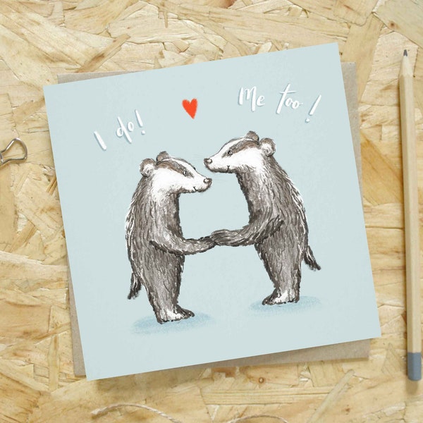 Badger Wedding Card