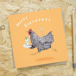 Chicken & Cocktails Birthday Card