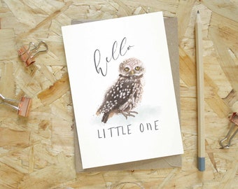 Baby Owl New Born Card