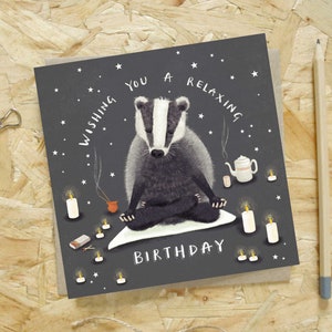 Badger Yoga Birthday Card image 1