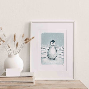 Penguin New Born Baby Personalised Art Print image 2