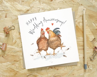 Chicken Wedding Anniversary Card
