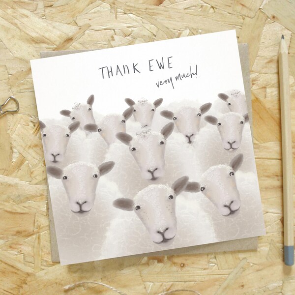 Sheep Thank You Card