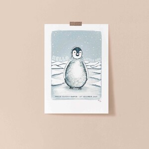 Penguin New Born Baby Personalised Art Print image 4