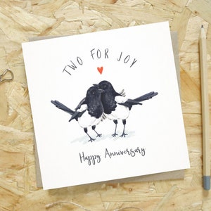 Magpie Two for Joy Happy Anniversary Card