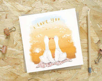 Geese 'I love you' Anniversary Card