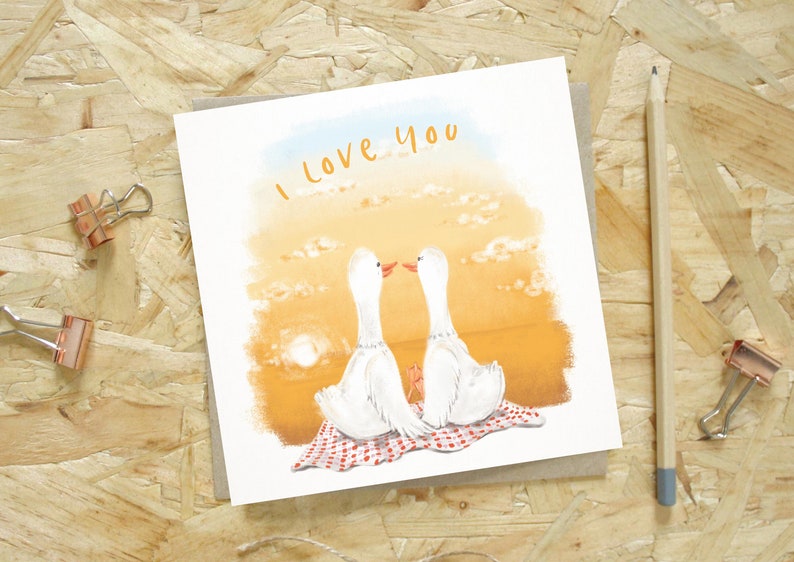 Geese 'I love you' Anniversary Card image 1