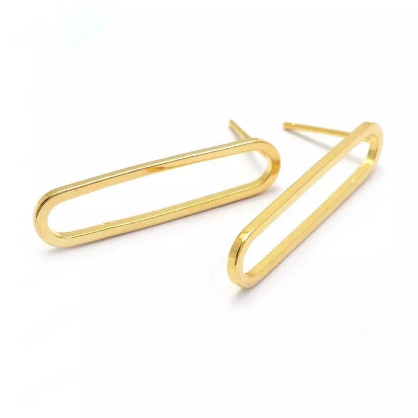 Oval stud earrings connector findings for earring making Etsy