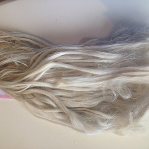 170-190mm length - White Suri Alpaca - for coarser dolls hair - 100g (3.4oz) - 7inches+