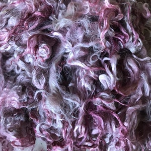 Suri Alpaca Fleece and Hand-dyed suri locks - spinning and felting - 100g