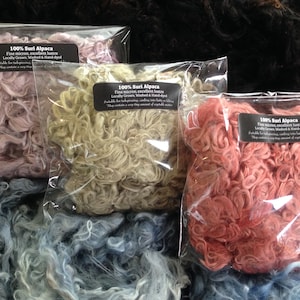 Hand-dyed Suri Locks - Perfect for felting or hand-spinning - 100g bags