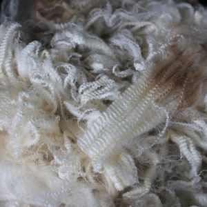 100% Merino - 250g (8.8oz) - White/Off-white - 18 micron - raw fibre