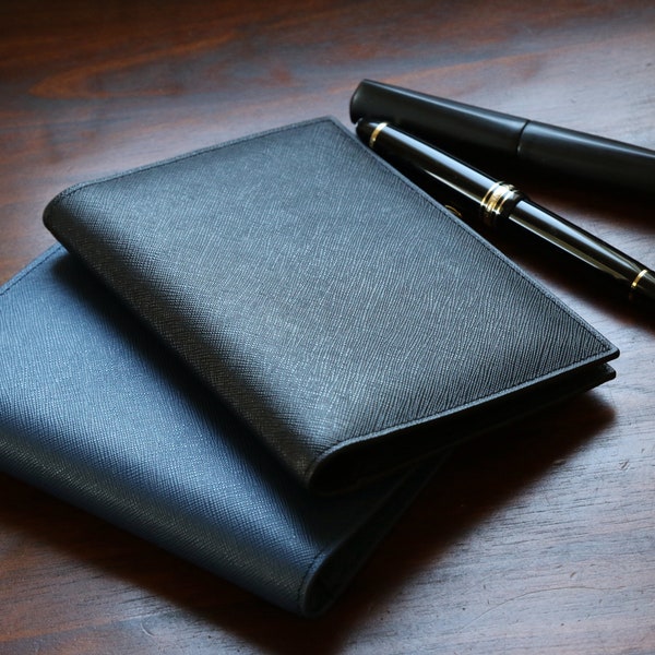 Saffiano Leather Pocket notebook cover (includes free Pocket Tomoe River Notebooks)