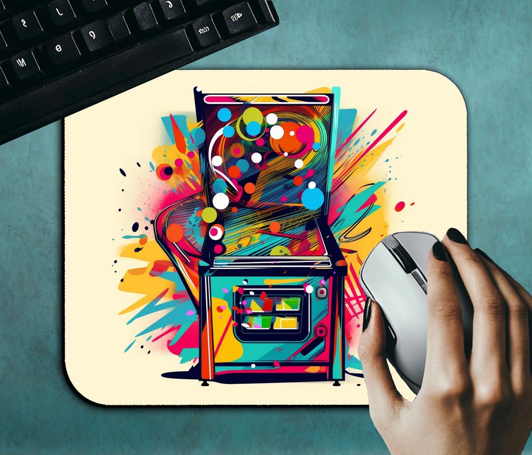 Watercolor Pinball Mouse Pad #25, Retro Arcade Desk Mat, Gamer Gift - Etsy
