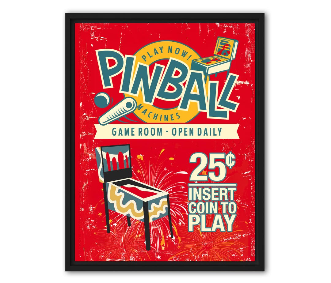 Pinball Machines Poster #15, Fine Art Print, Canvas, Framing Optional ...