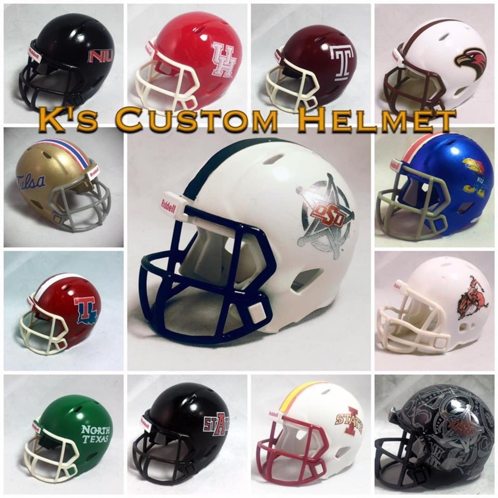 Premium Custom 2bar Pocket Pro Football Helmet 1 Helmet Etsy
