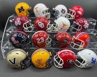 Mini ncaa hotsell football helmets