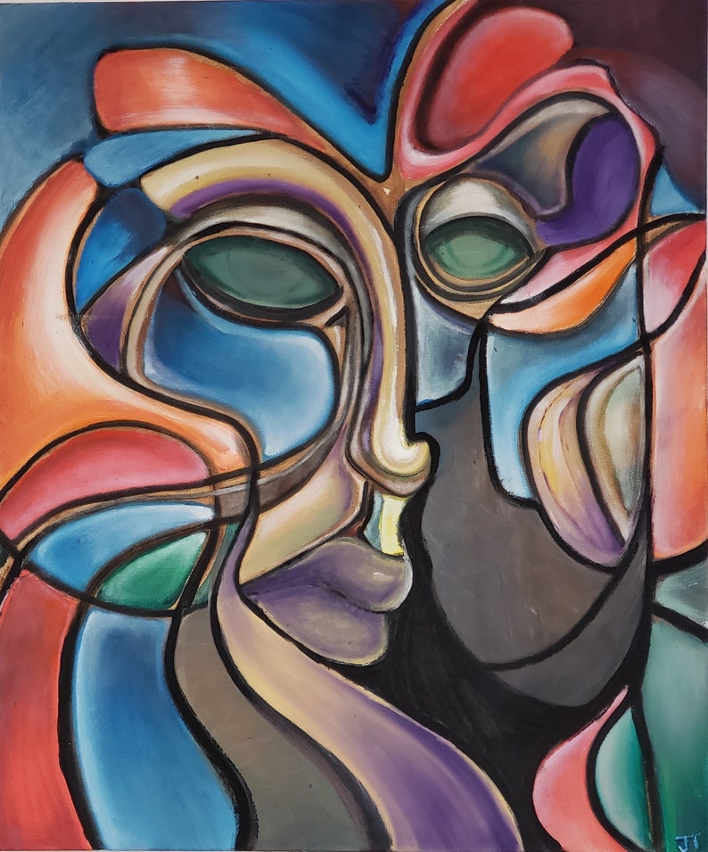 Original abstrait visages peinture e UH t te de vous art Original abstrait visages peinture e UH t te de vous art