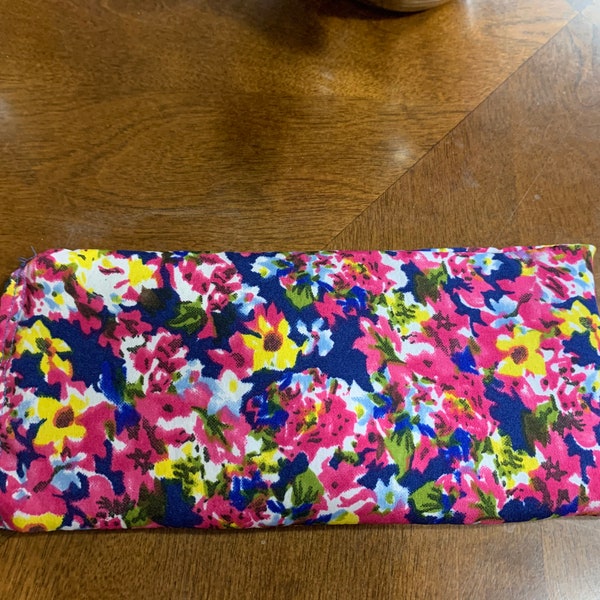 Blue and Pink Floral Eye Pillow Yoga Meditation Migraines